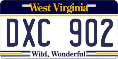 WV license plate DXC902