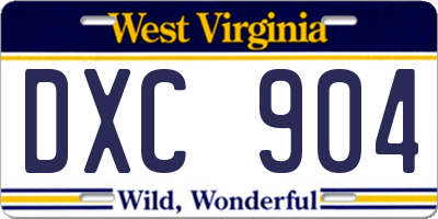 WV license plate DXC904