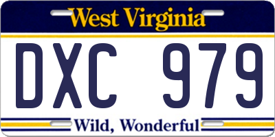 WV license plate DXC979