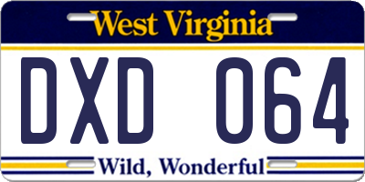 WV license plate DXD064