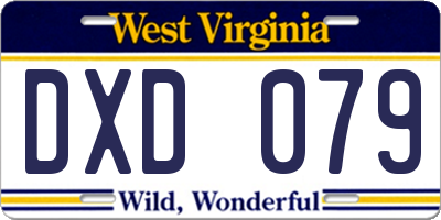 WV license plate DXD079