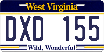 WV license plate DXD155