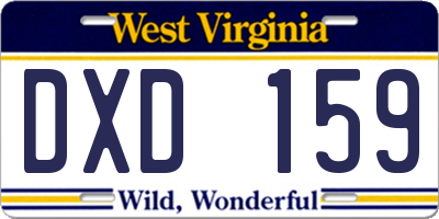 WV license plate DXD159
