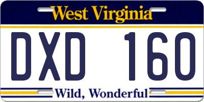 WV license plate DXD160