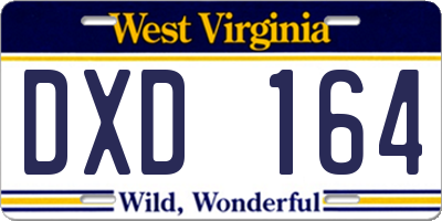 WV license plate DXD164