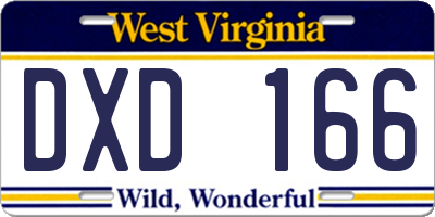 WV license plate DXD166