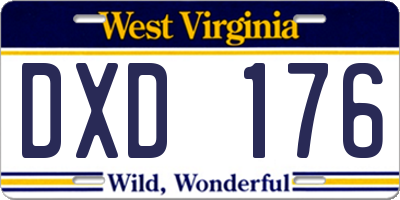WV license plate DXD176