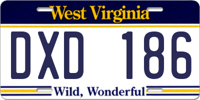 WV license plate DXD186