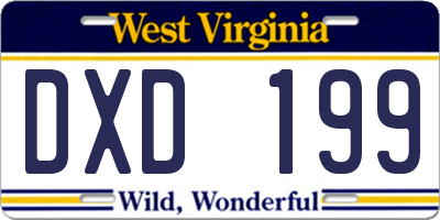 WV license plate DXD199