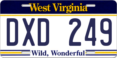 WV license plate DXD249