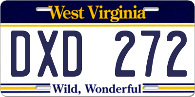 WV license plate DXD272