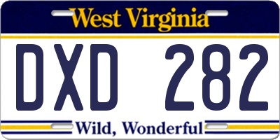 WV license plate DXD282
