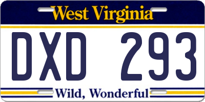 WV license plate DXD293
