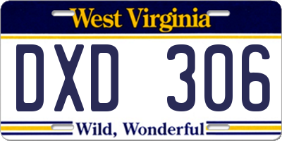 WV license plate DXD306