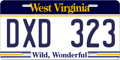 WV license plate DXD323