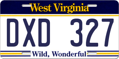 WV license plate DXD327