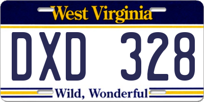 WV license plate DXD328