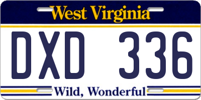 WV license plate DXD336