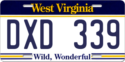 WV license plate DXD339