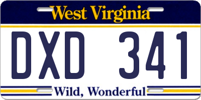 WV license plate DXD341