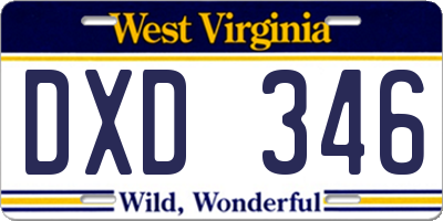 WV license plate DXD346