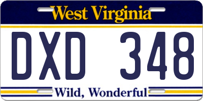 WV license plate DXD348