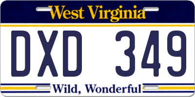 WV license plate DXD349