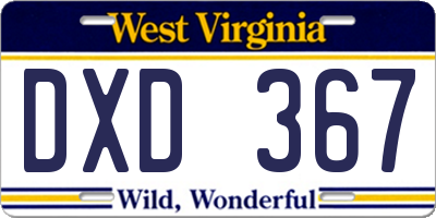 WV license plate DXD367