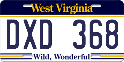 WV license plate DXD368