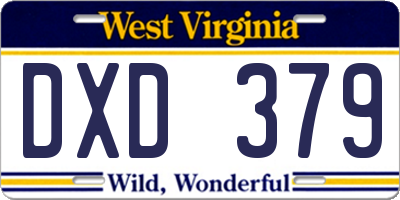 WV license plate DXD379