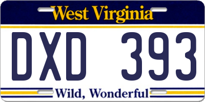 WV license plate DXD393