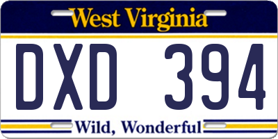 WV license plate DXD394