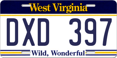 WV license plate DXD397