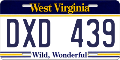 WV license plate DXD439