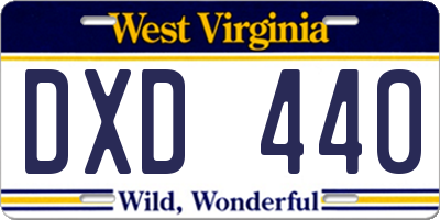 WV license plate DXD440