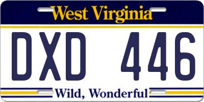 WV license plate DXD446