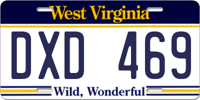 WV license plate DXD469