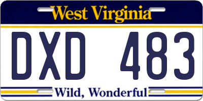 WV license plate DXD483