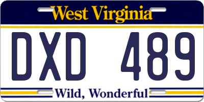 WV license plate DXD489