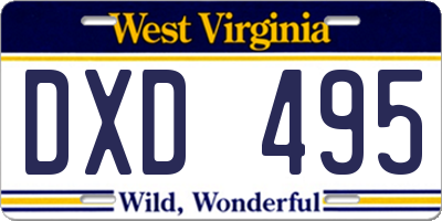 WV license plate DXD495