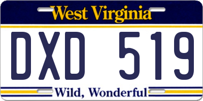 WV license plate DXD519