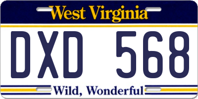 WV license plate DXD568
