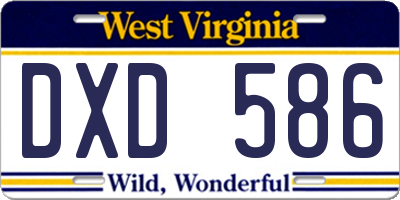 WV license plate DXD586