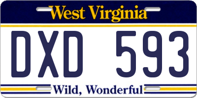 WV license plate DXD593