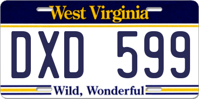 WV license plate DXD599