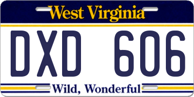 WV license plate DXD606
