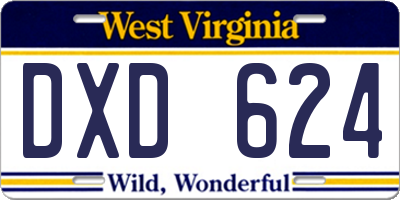 WV license plate DXD624
