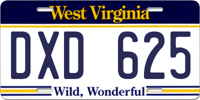 WV license plate DXD625