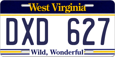 WV license plate DXD627