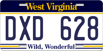 WV license plate DXD628